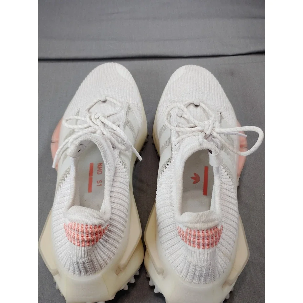 Adidas NMD S1 Primeknit White Dash Grey Solar Orange‎ Men'9 Lifestyle Sneakers